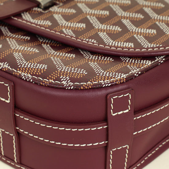 Goyard Burgundy Goyardine Belvedere PM Messenger Bag