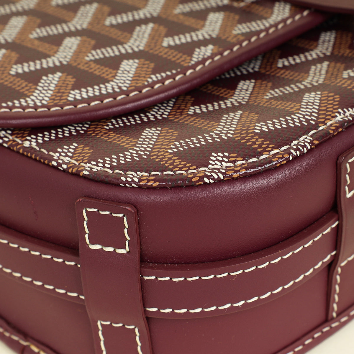 Goyard Burgundy Goyardine Belvedere PM Messenger Bag