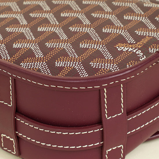 Goyard Burgundy Goyardine Belvedere PM Messenger Bag