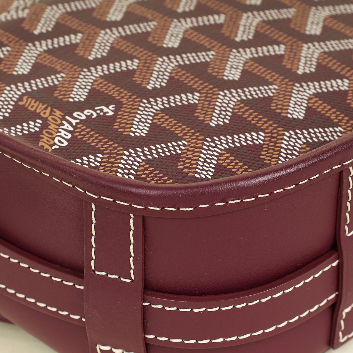 Goyard Burgundy Goyardine Belvedere PM Messenger Bag