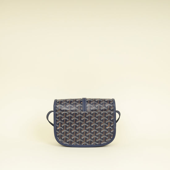 Goyard Navy Blue Goyardine Belvedere PM Messenger Bag