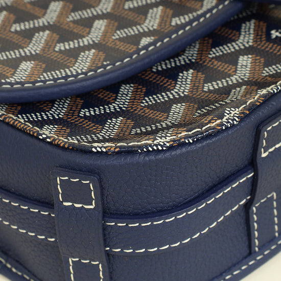 Goyard Navy Blue Goyardine Belvedere PM Messenger Bag