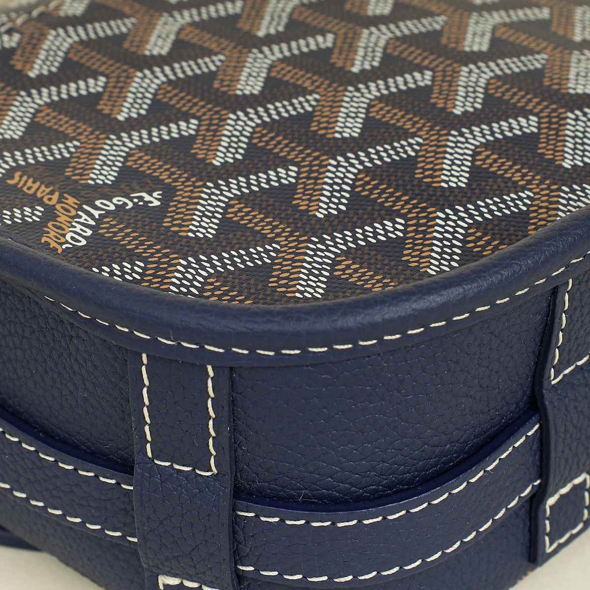 Goyard Navy Blue Goyardine Belvedere PM Messenger Bag