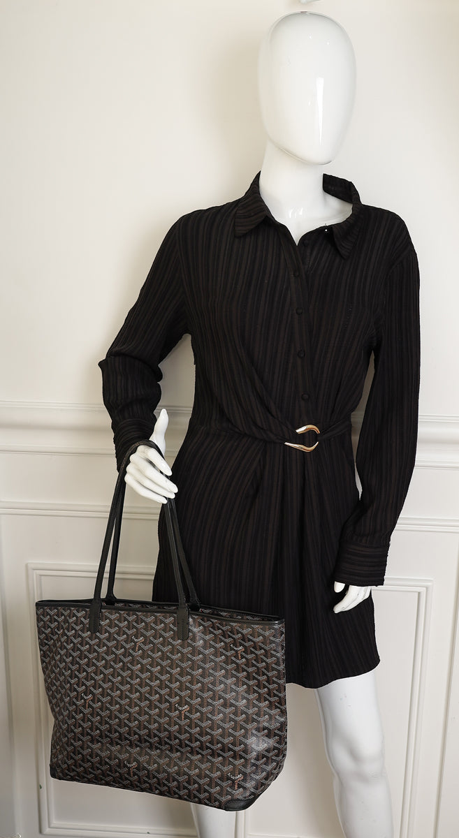 Goyard Black Goyardine Artois MM Bag