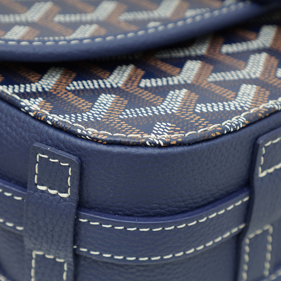 Goyard Navy Blue Goyardine Belvedere II PM Messenger Bag