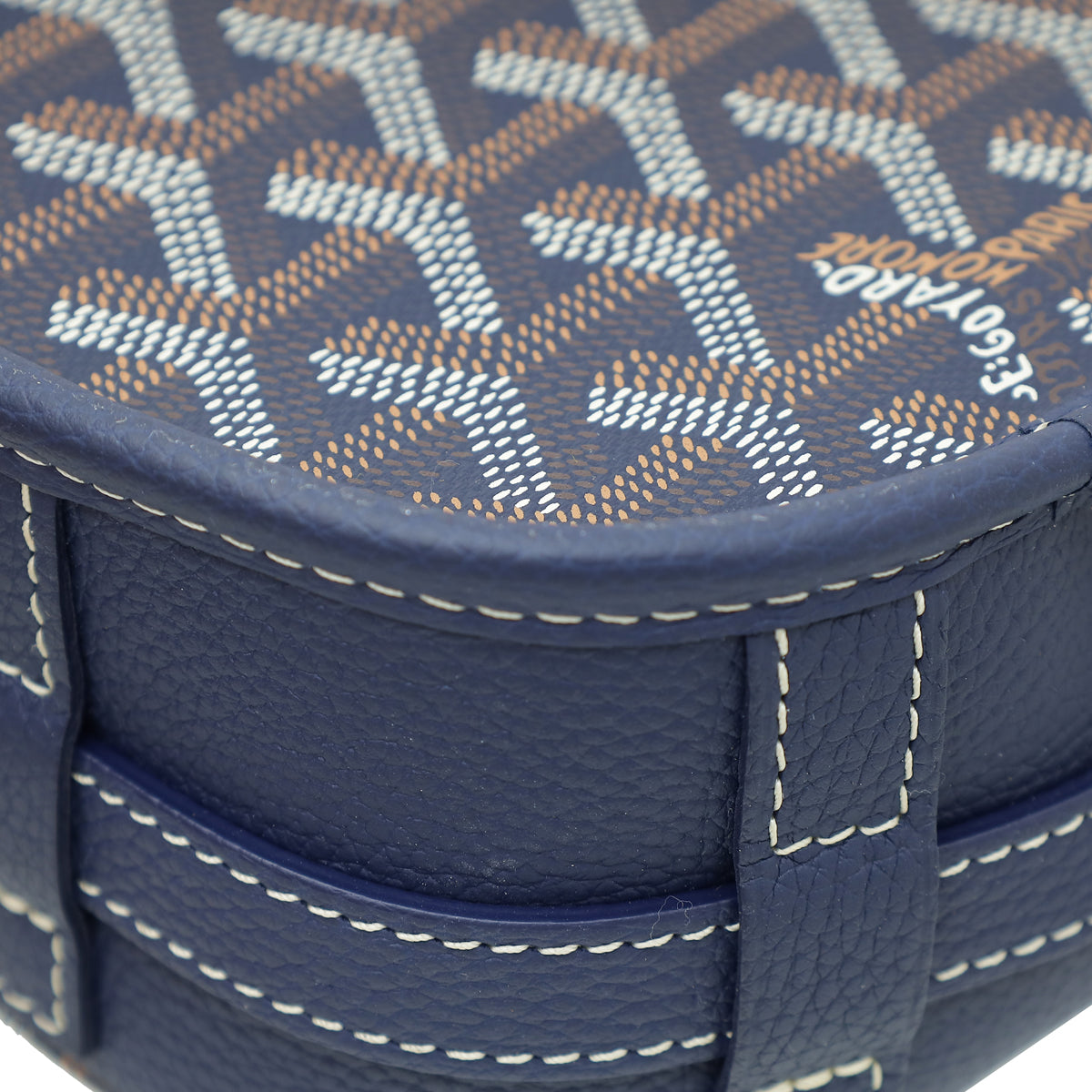 Goyard Navy Blue Goyardine Belvedere II PM Messenger Bag