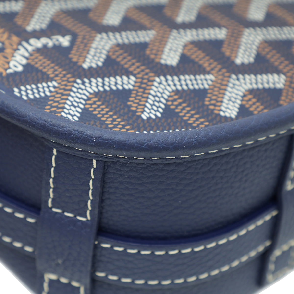 Goyard Navy Blue Goyardine Belvedere II PM Messenger Bag