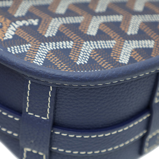 Goyard Navy Blue Goyardine Belvedere II PM Messenger Bag