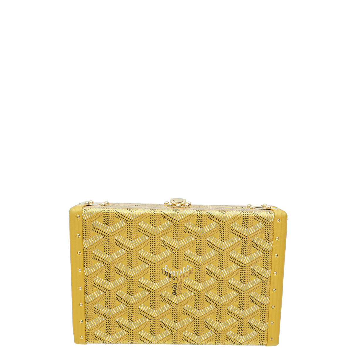 Goyard Metallic Yellow Gold Goyardine Minaudiere Trunk Bag