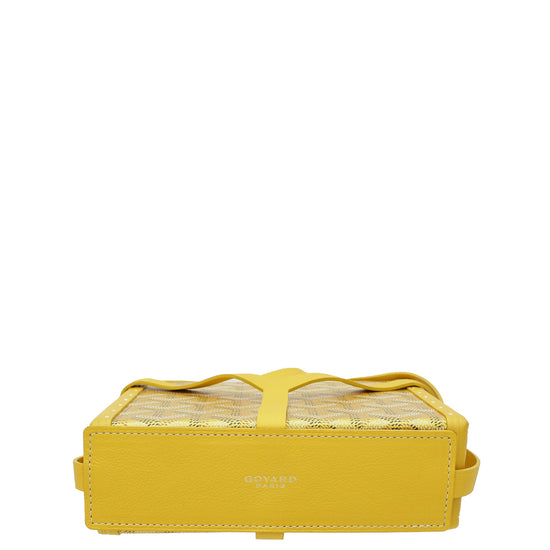 Goyard Metallic Yellow Gold Goyardine Minaudiere Trunk Bag