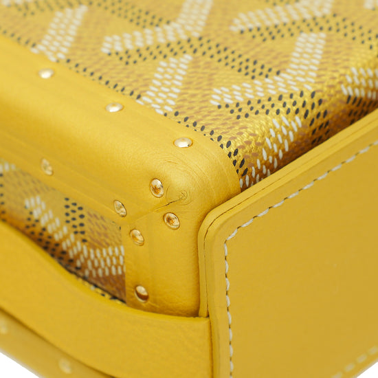 Goyard Metallic Yellow Gold Goyardine Minaudiere Trunk Bag