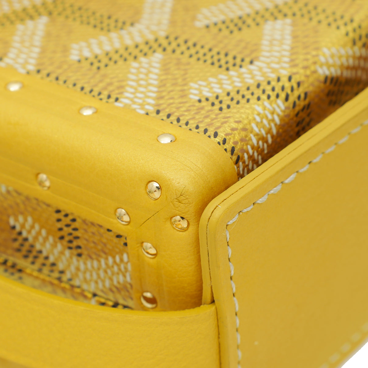 Goyard Metallic Yellow Gold Goyardine Minaudiere Trunk Bag