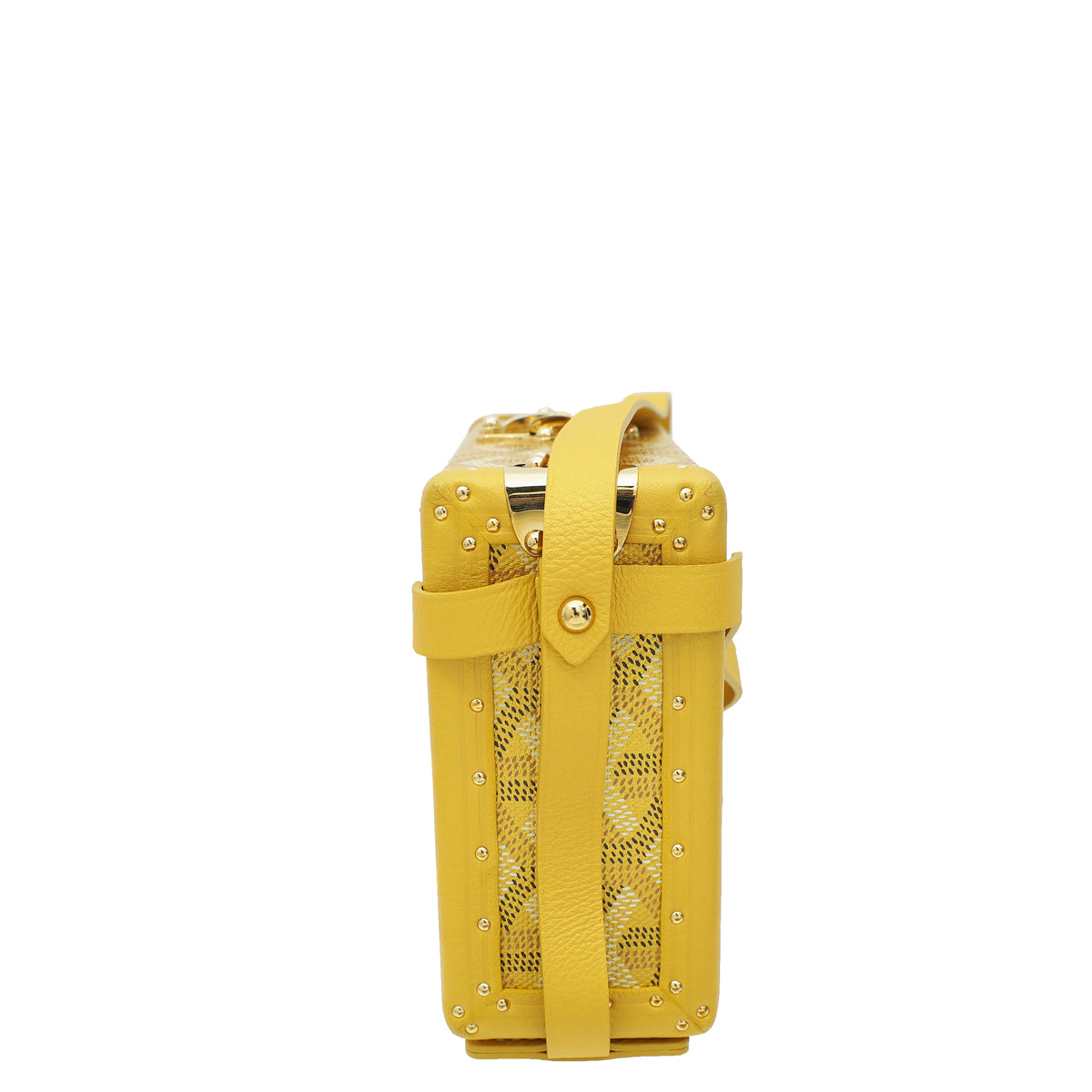 Goyard Metallic Yellow Gold Goyardine Minaudiere Trunk Bag