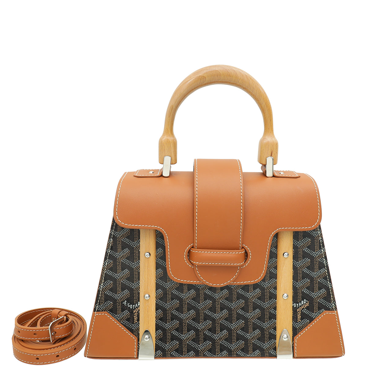 Goyard Tan Goyardine Saigon PM Structure Bag