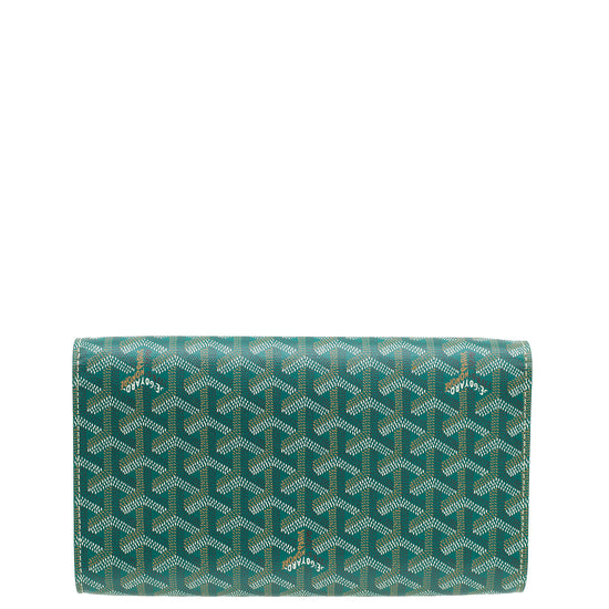 Goyard Green Goyardine Monte-Carlo PM Clutch W/ Strap