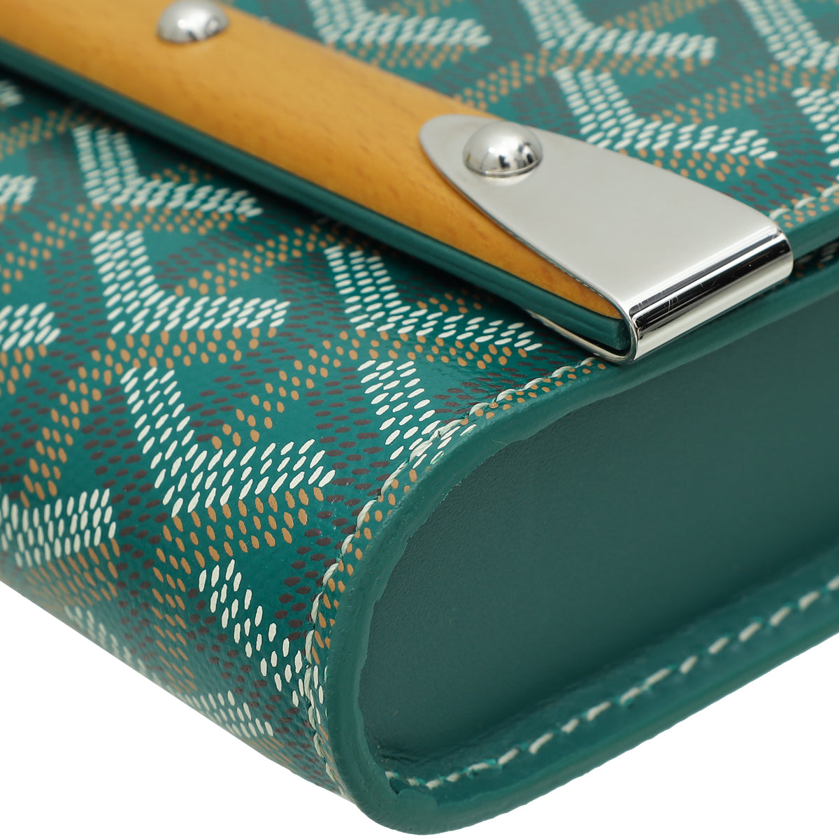 Goyard Green Goyardine Monte-Carlo PM Clutch W/ Strap