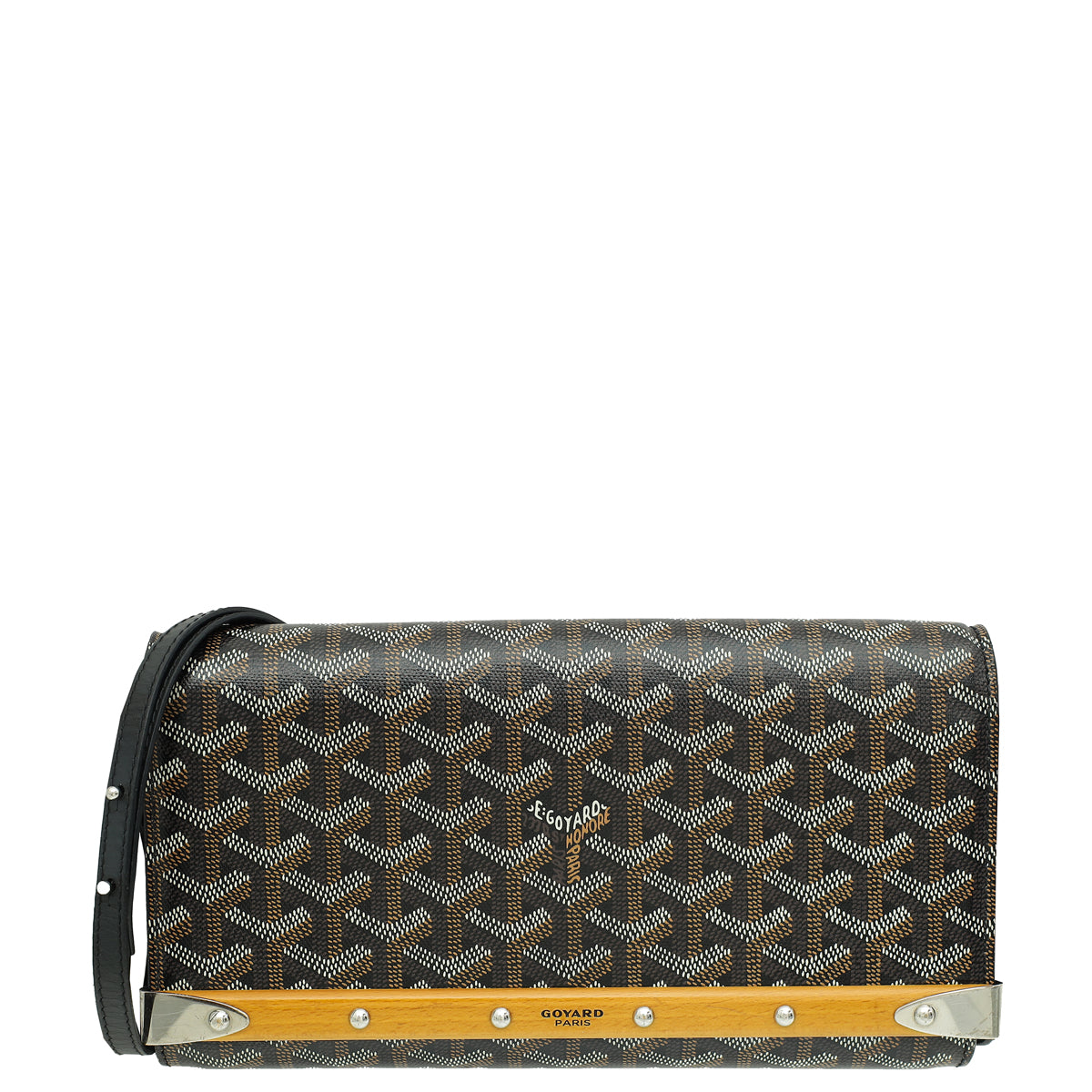 Goyard Black Goyardine Monte Carlo PM Strap Clutch-Goyard-THE CLOSET