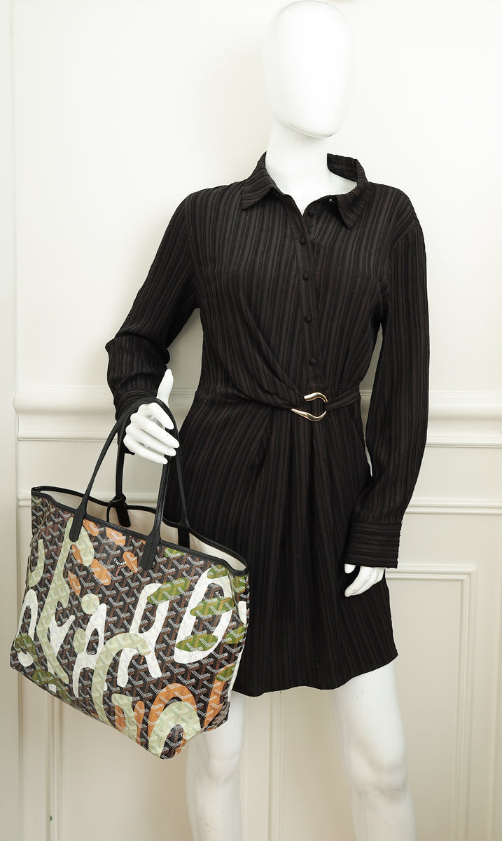 Goyard Black Multicolor Ltd. Ed. Lettres Camouflage Saint Louis PM Bag-Goyard-THE CLOSET