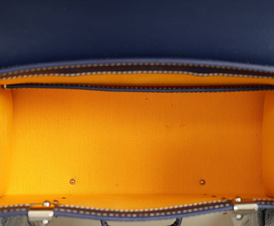 Goyard Navy Blue Goyardine Saigon Structure Mini Bag