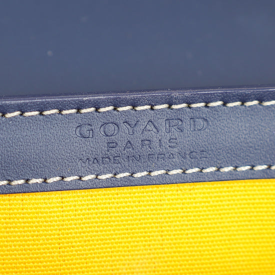 Goyard Navy Blue Goyardine Saigon Structure Mini Bag