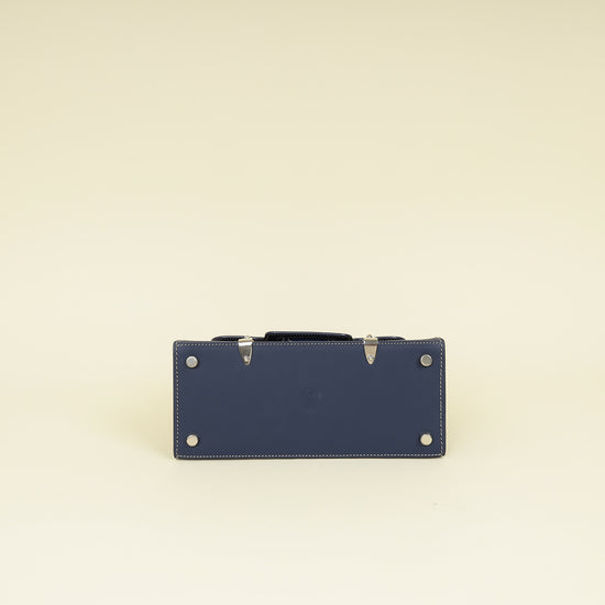 Goyard Navy Blue Goyardine Saigon Structure Mini Bag