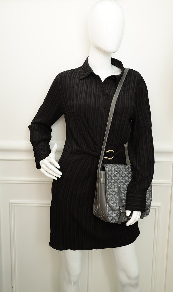 Goyard Gray Goyardine Belvedere MM Bag-Goyard-THE CLOSET