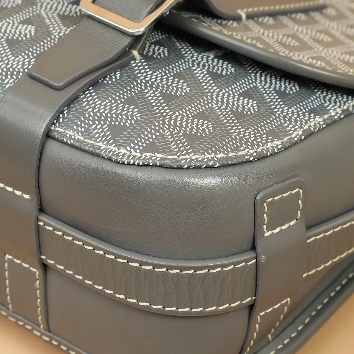 Goyard Gray Goyardine Belvedere MM Bag-Goyard-THE CLOSET