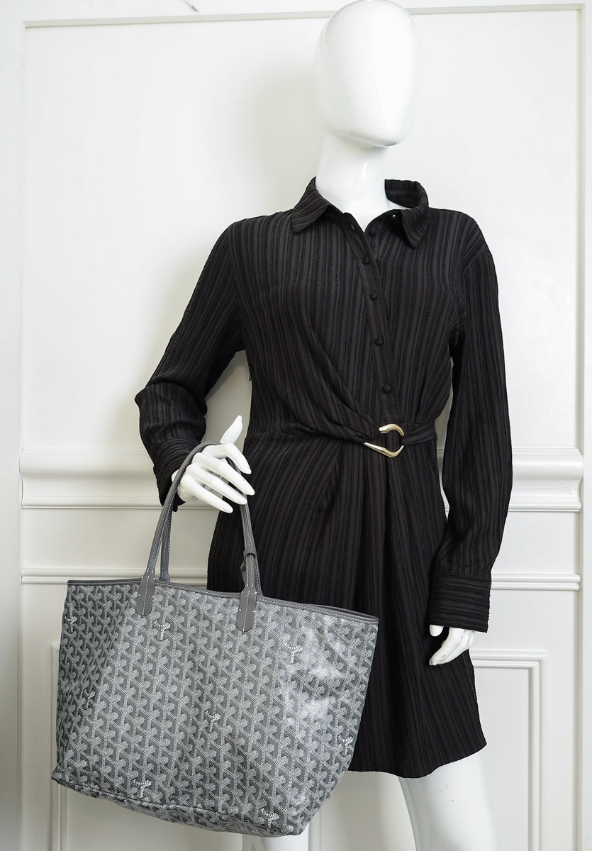 Goyard Grey Goyardine Saint Louis PM Bag