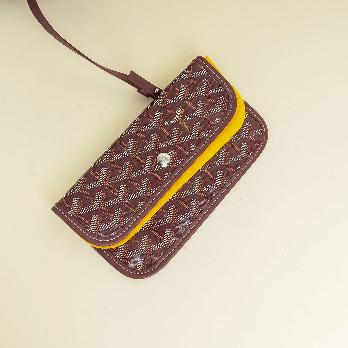 Goyard Burgundy Goyardine Boheme Hobo Bag