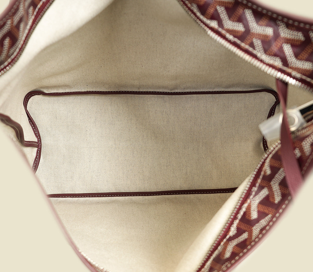 Goyard Burgundy Goyardine Boheme Hobo Bag