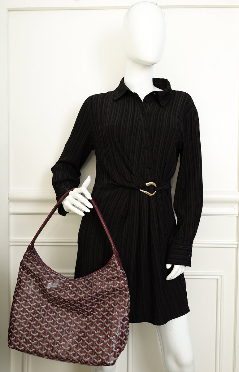 Goyard Burgundy Goyardine Boheme Hobo Bag