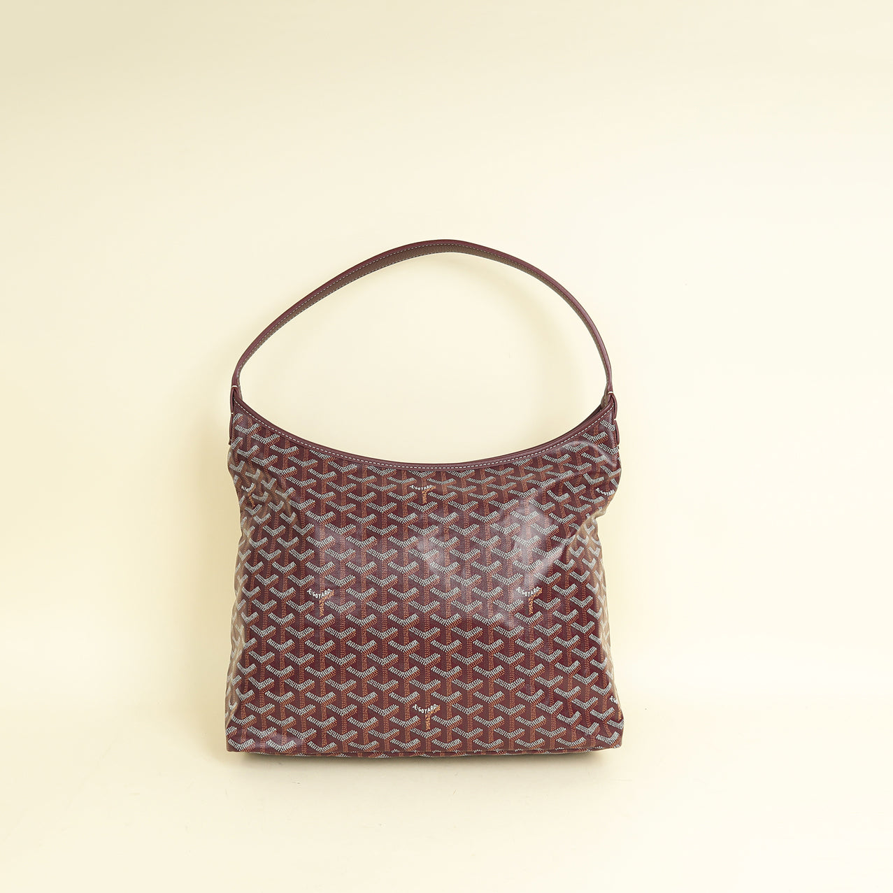 Goyard Burgundy Goyardine Boheme Hobo Bag
