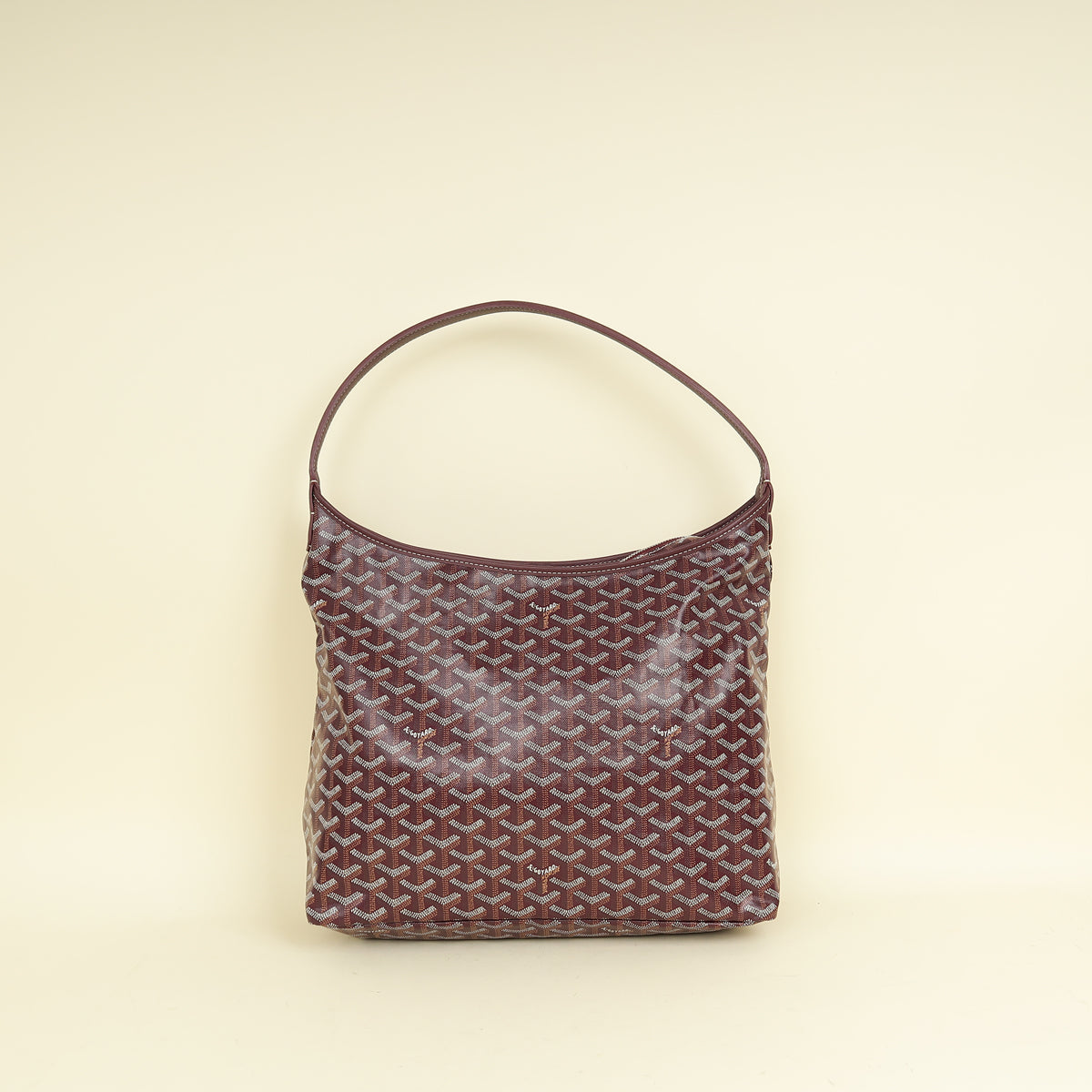 Goyard Burgundy Goyardine Boheme Hobo Bag
