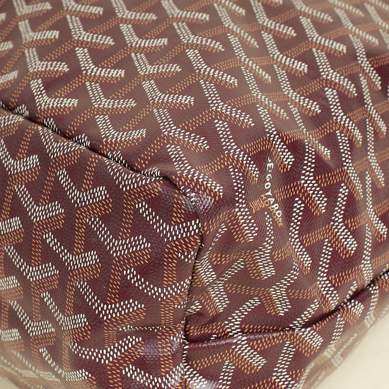 Goyard Burgundy Goyardine Boheme Hobo Bag