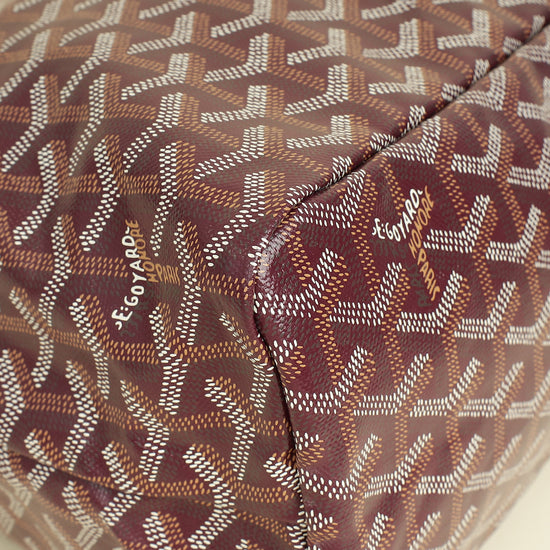 Goyard Burgundy Goyardine Boheme Hobo Bag