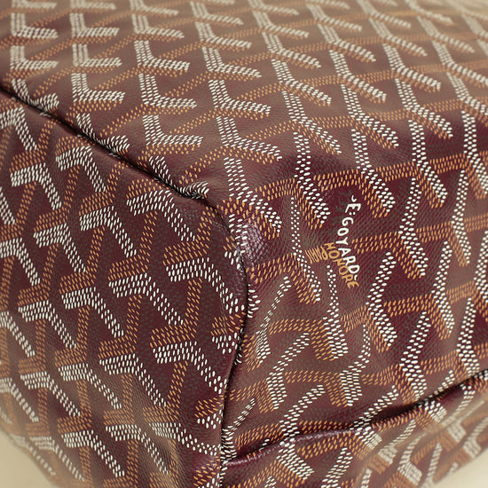 Goyard Burgundy Goyardine Boheme Hobo Bag