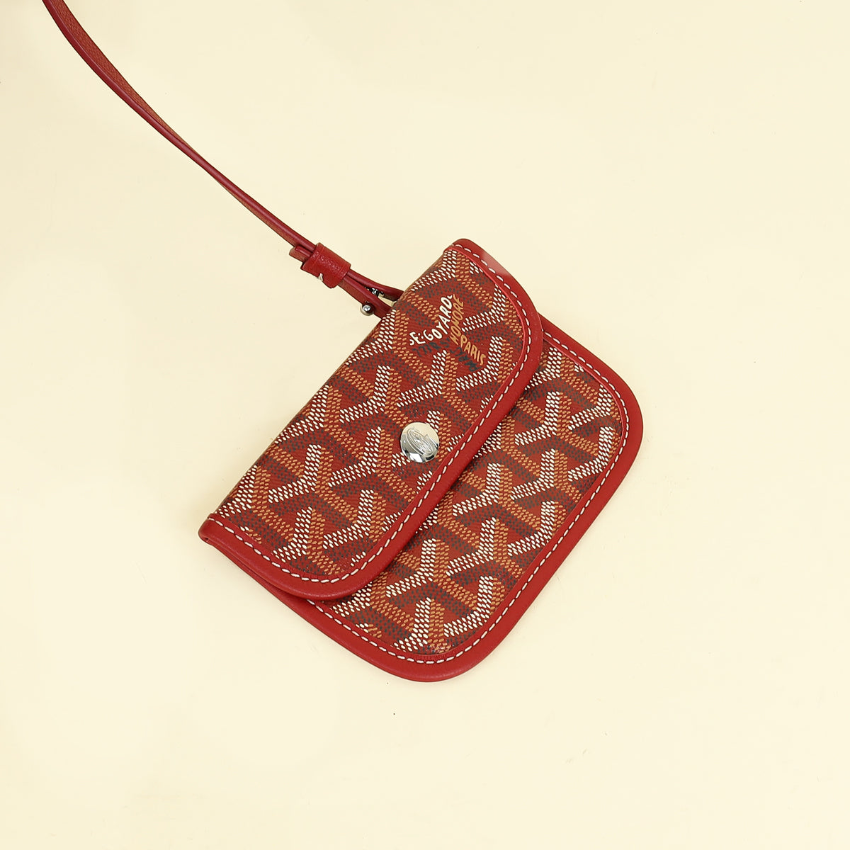Goyard Red Reversible Anjou Mini Bag W/ Magnetic Charm