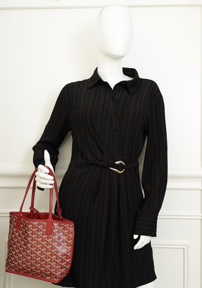 Goyard Red Reversible Anjou Mini Bag W/ Magnetic Charm