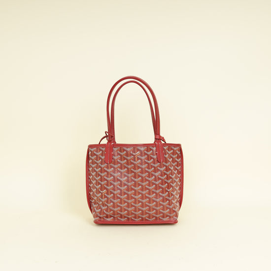 Goyard Red Reversible Anjou Mini Bag W/ Magnetic Charm