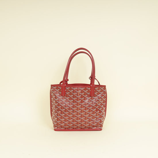 Goyard Red Reversible Anjou Mini Bag W/ Magnetic Charm