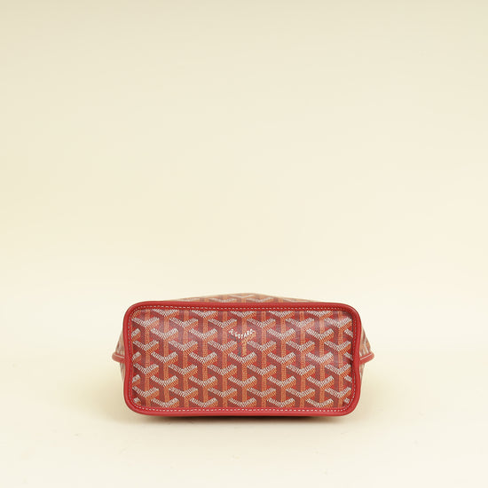 Goyard Red Reversible Anjou Mini Bag W/ Magnetic Charm