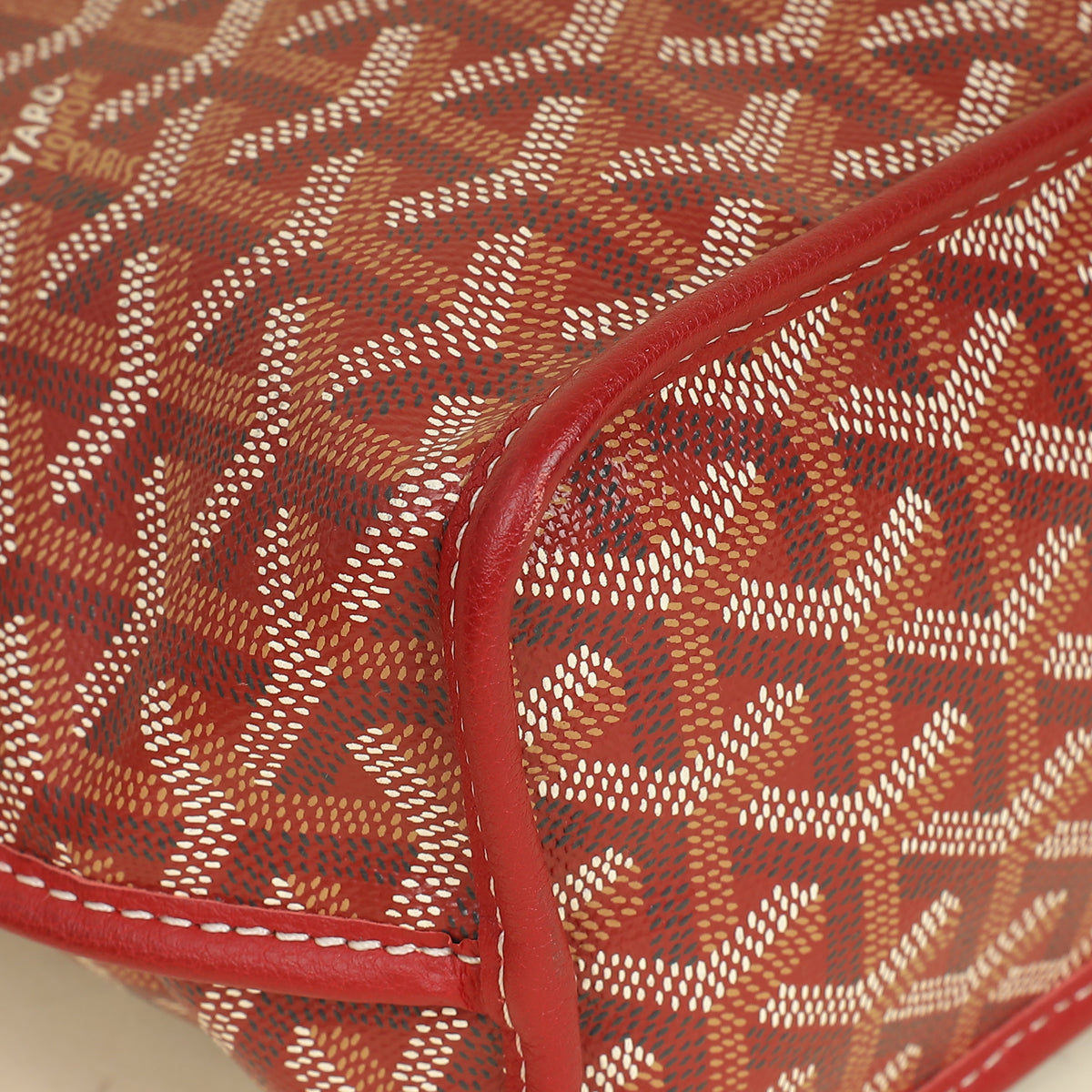 Goyard Red Reversible Anjou Mini Bag W/ Magnetic Charm
