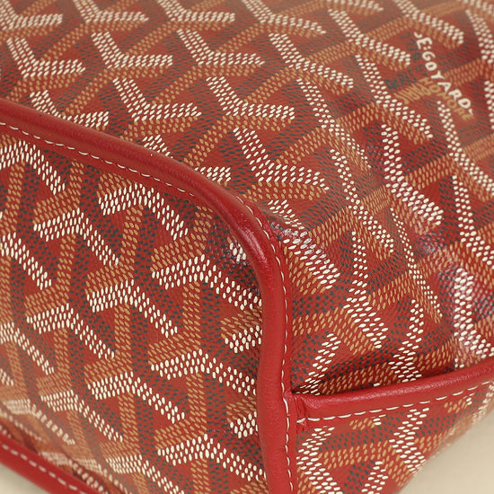 Goyard Red Reversible Anjou Mini Bag W/ Magnetic Charm