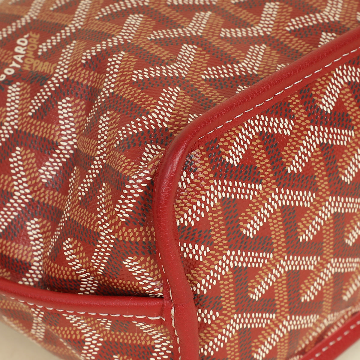 Goyard Red Reversible Anjou Mini Bag W/ Magnetic Charm