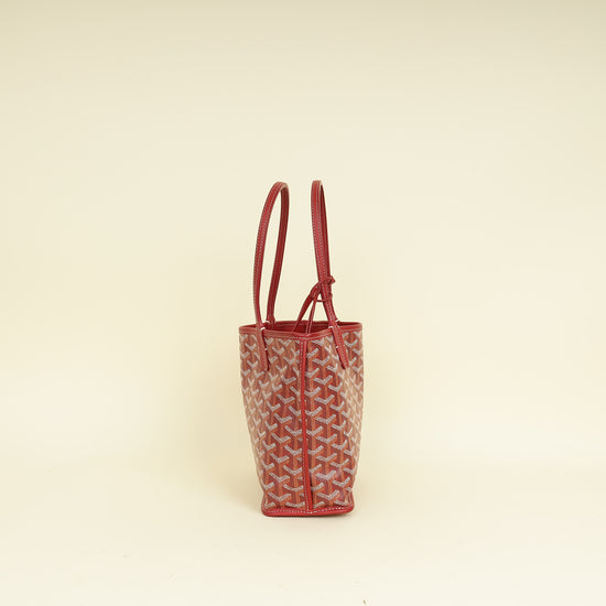 Goyard Red Reversible Anjou Mini Bag W/ Magnetic Charm