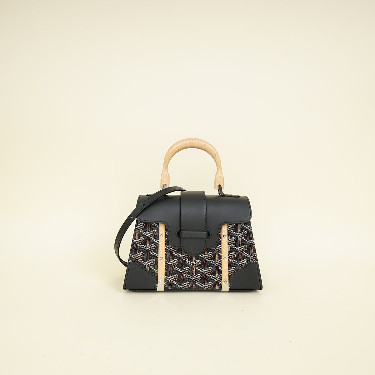 Goyard Black Saigon Mini Structure Bag