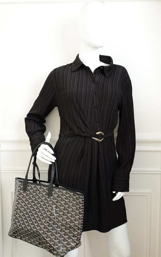 Goyard Black Goyardine Saint Louis PM Bag