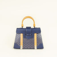 Goyard Navy Blue Goyardine Saigon Structure GM Bag