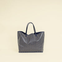 Goyard Navy Blue Goyardine Anjou GM Reversible Bag