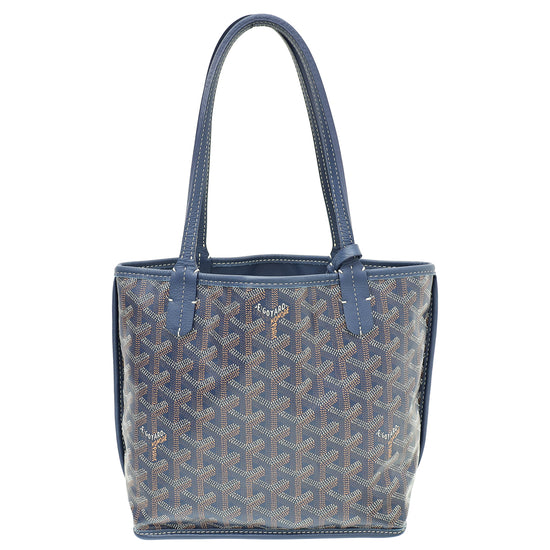 Goyard Navy Reversible Anjou Mini Bag